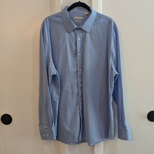 Haggar Men’s Classic Fit Dress Shirt Light Blue Size 18, 36-37